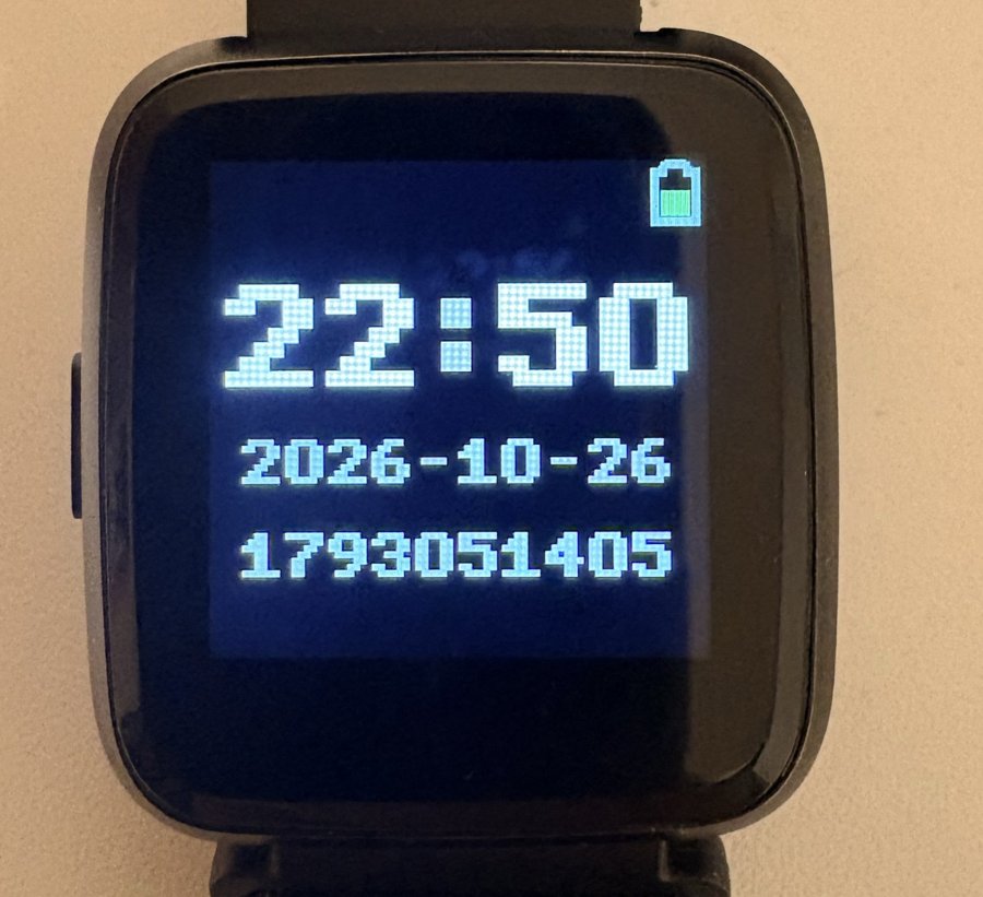 The pixel watch face on my PineTime